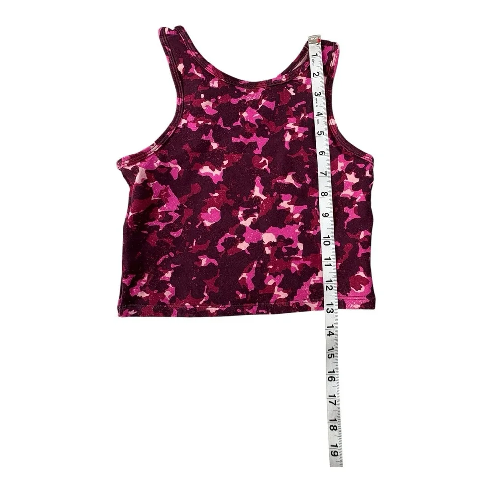 Zella‎ Girls Medium Camo Crop Tank Top Pink Purple Stretch